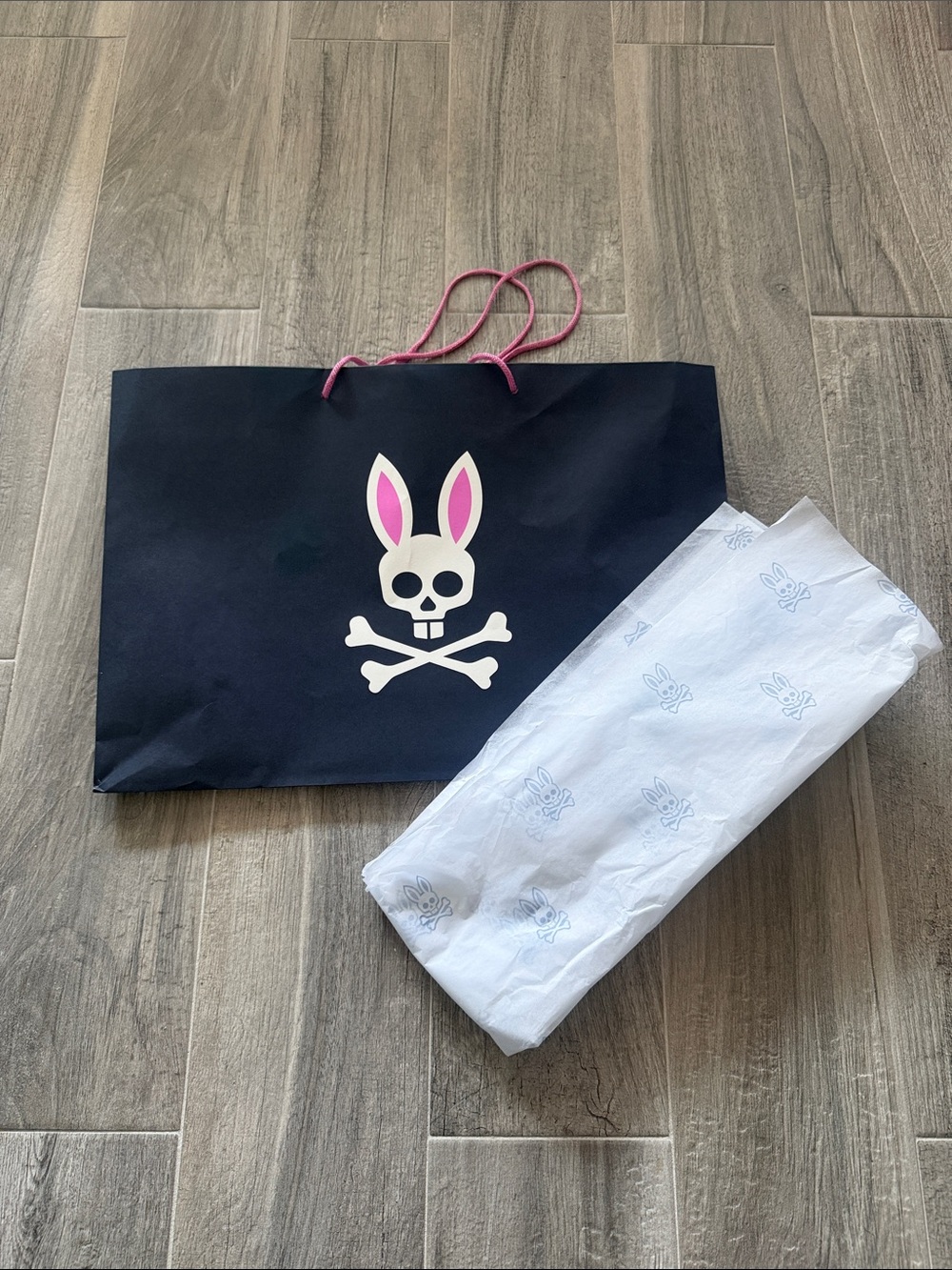 Psycho Bunny Navy Bag with Pink Accents